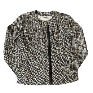 Cabi Jacket Sz Small geometric print moto womens zip up denim Colorful Casual